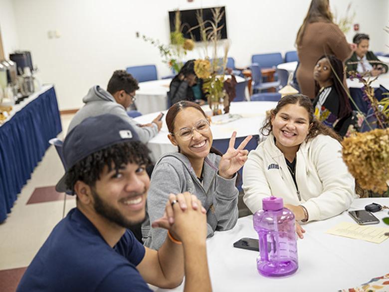 International students at International Thanksgiving dinner